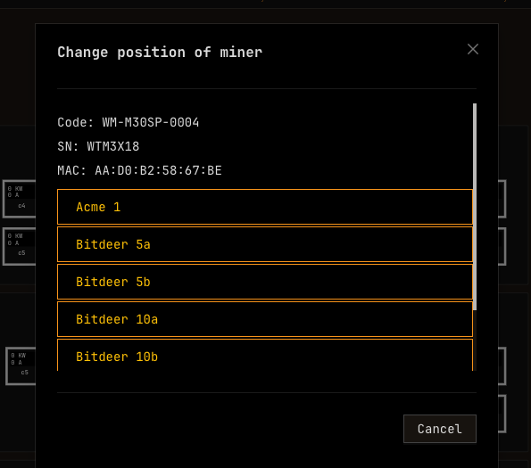 Select Destination Container