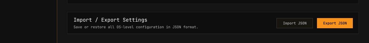 Import / Export controls